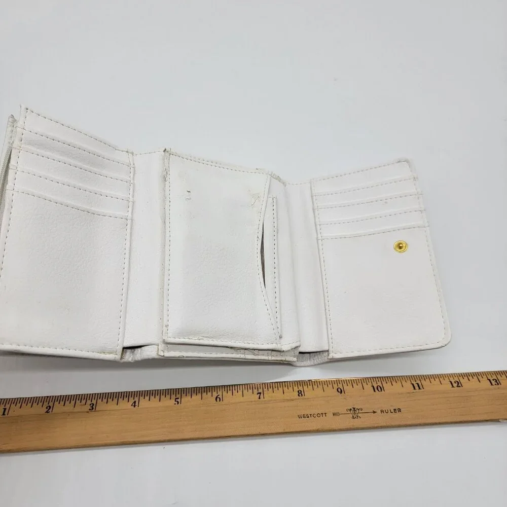 Buxton Wallet White Marbled Faux Leather Trifold Wallet‎
